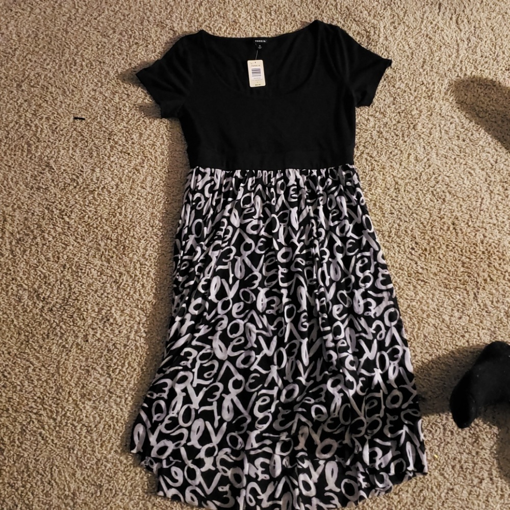 Torrid black and White love dress